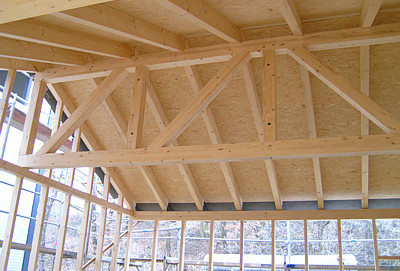 Projekt "Komplettbau Holzhaus mit Garage" ( 2008 Zimmerei Kuffer. Alle Rechte vorbehalten.)